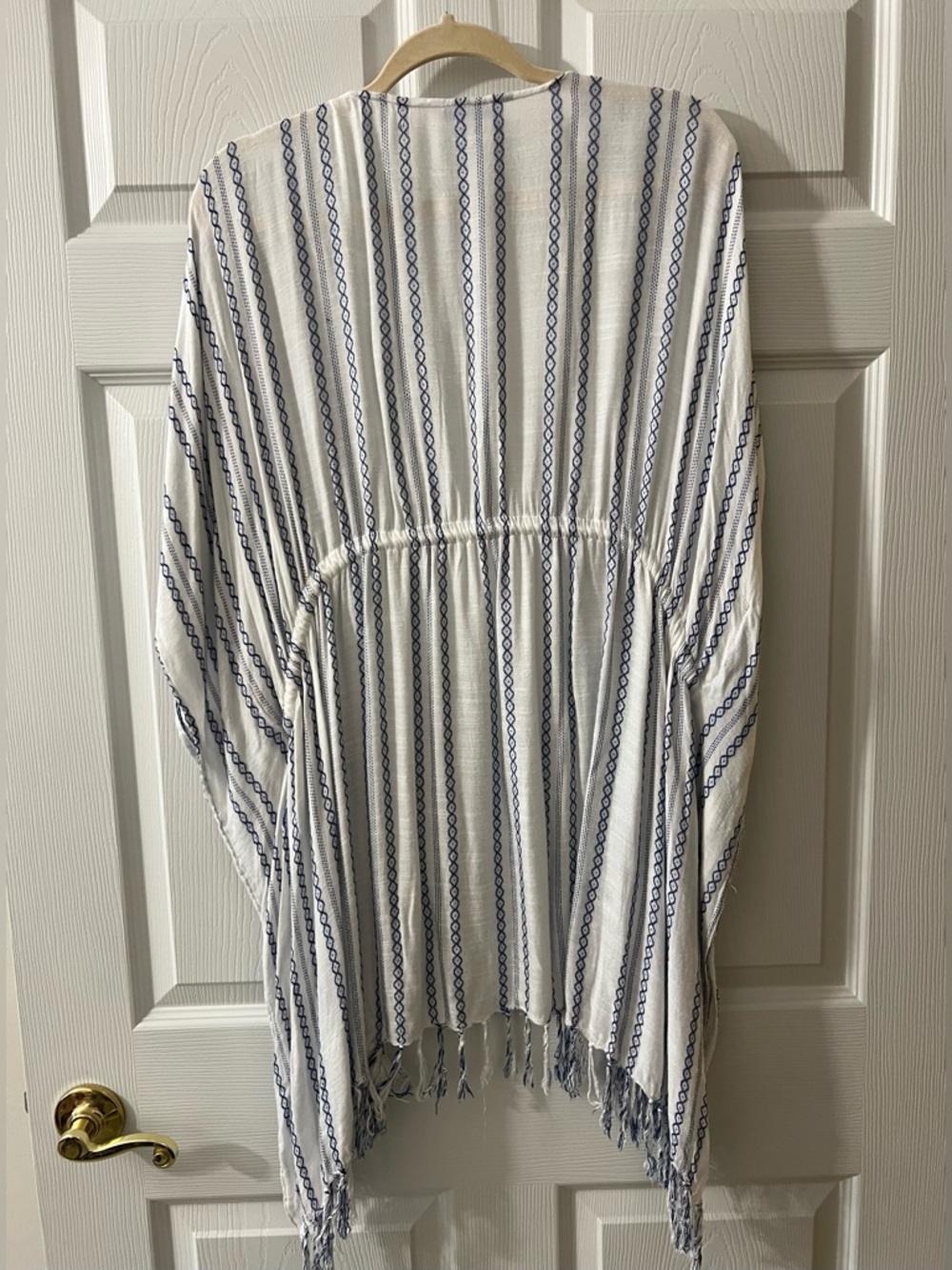 Blue Island Fringe Kimono Shawl Cover-Up - Picture 7 of 7